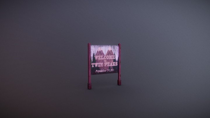 Twin Peaks Sign 3D Model