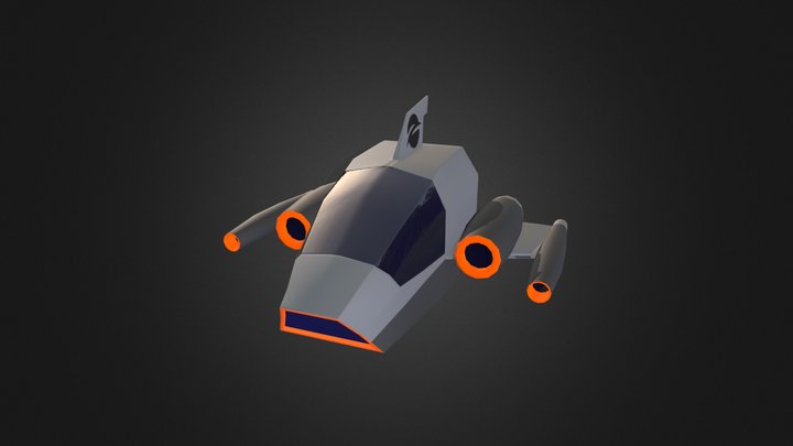 Space ship lowpoly 3D Model