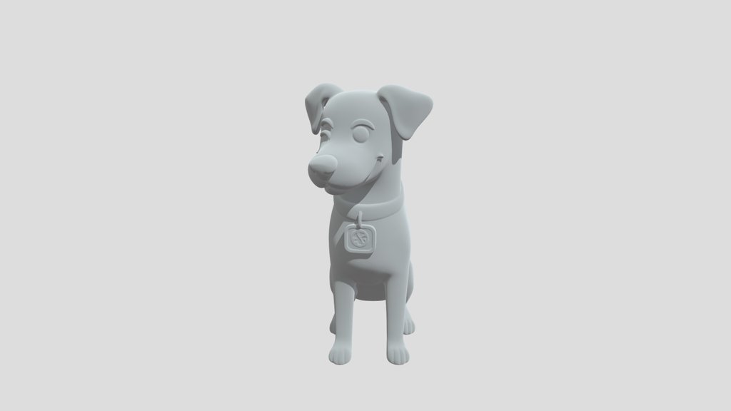 Winking Pup with Blue Collar