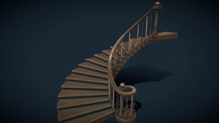Wooden Stairs_16_MB – Gratis 3D-model STL