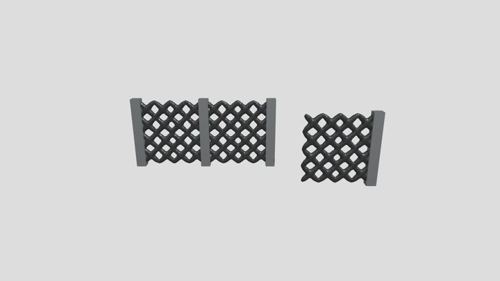 Protective metal mesh fence (modular) – Modello 3D gratuito STL