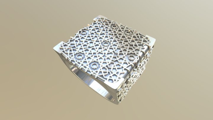 Men's ring fairness - Arabic pattern 3D Model