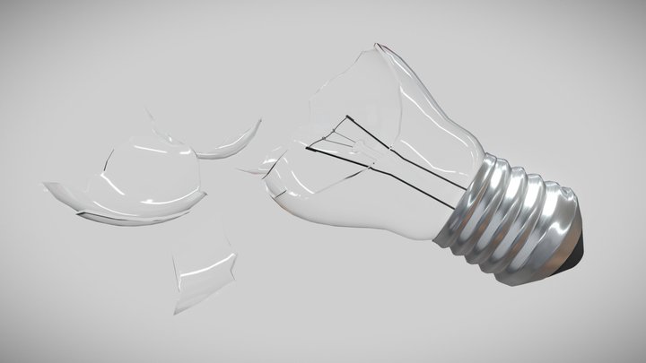 Broken Light Bulb 3D Model