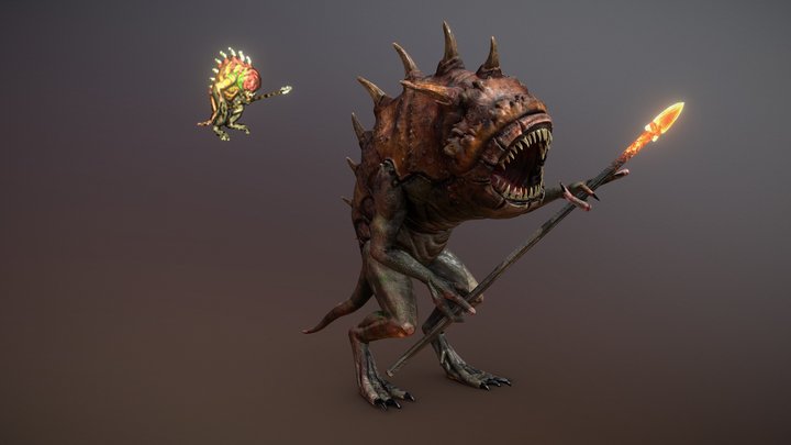 Infernal Troglodyte |Heroes OMM® 3| Revamp – Modello 3D gratuito STL