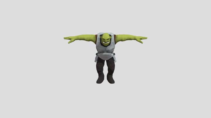 Basic Low Poly Ork with Skeleton 3D Model