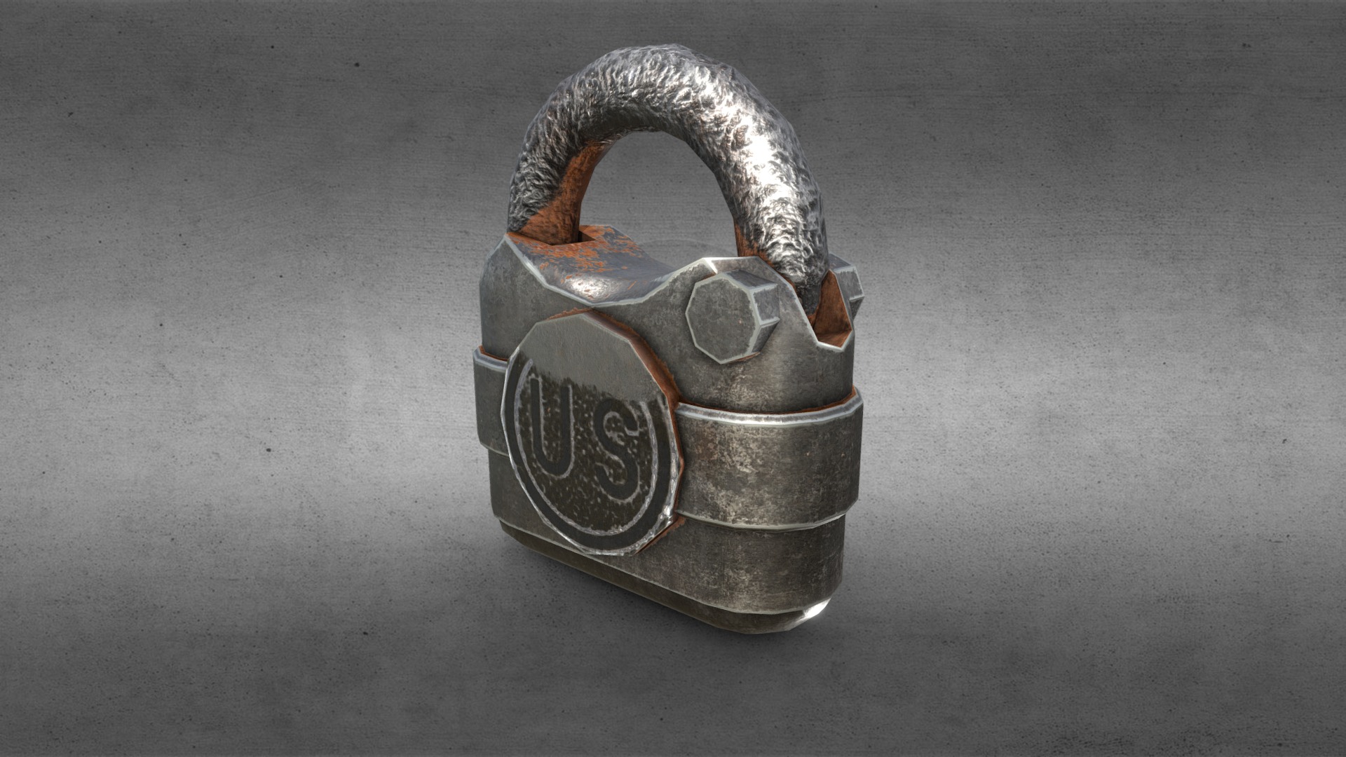 3D model W. H. Taylor Padlock - This is a 3D model of the W. H. Taylor Padlock. The 3D model is about a metal can with a handle.