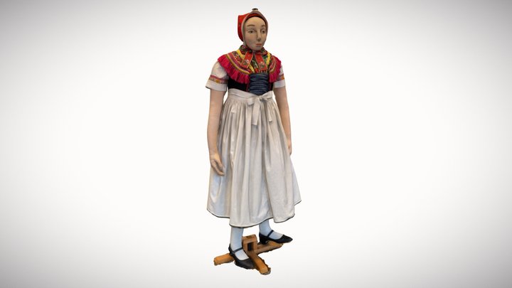 Schleifer Tanztracht der Mädchen 3D Model