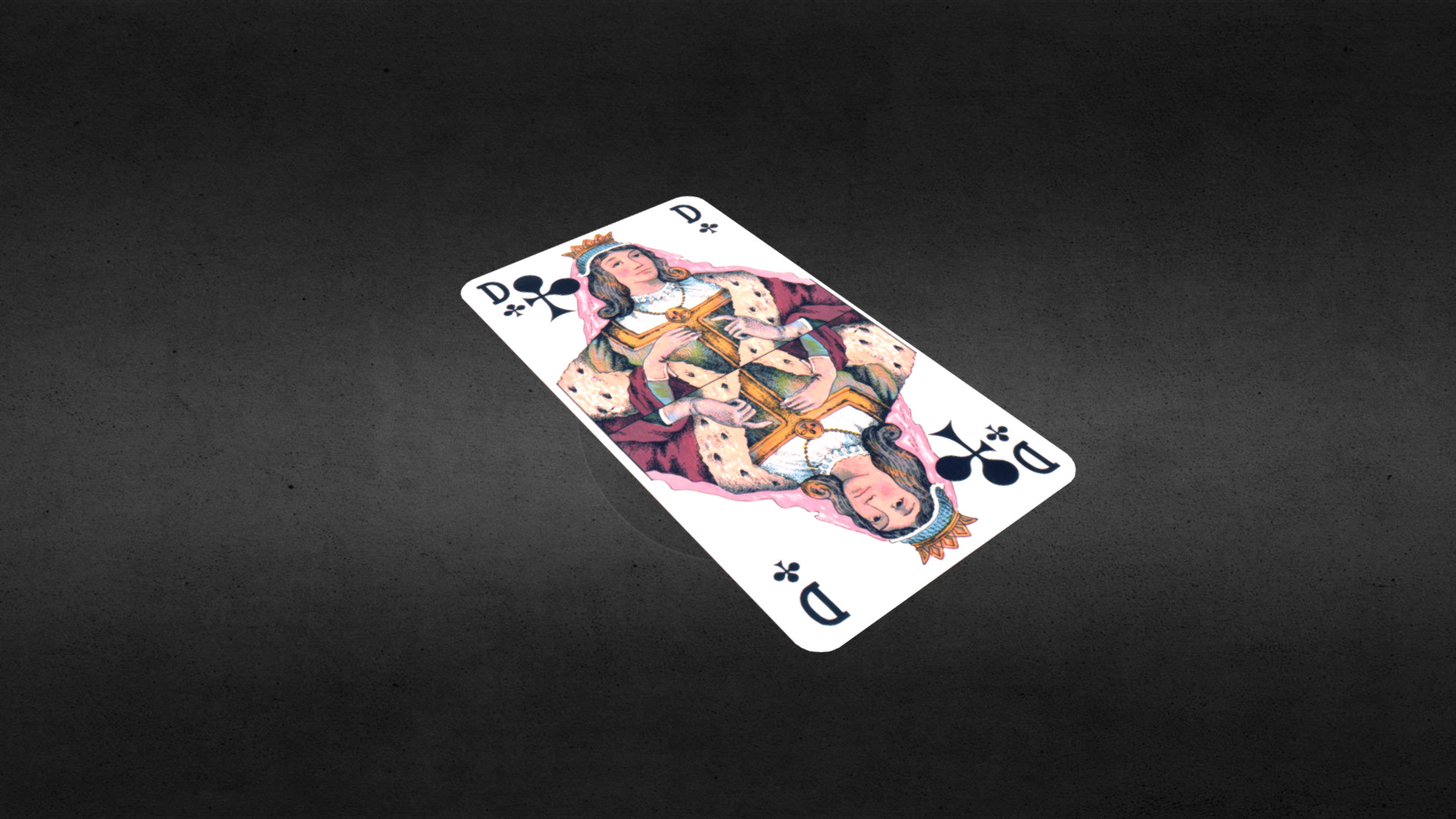 3D model Game card queen - This is a 3D model of the Game card queen. The 3D model is about a card with a cartoon character on it.