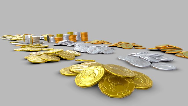 Coins Low Poly