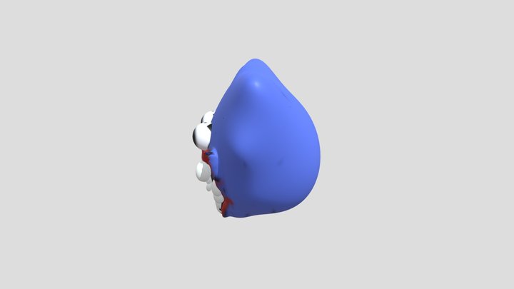 Huggy Wuggy Head 3D Model