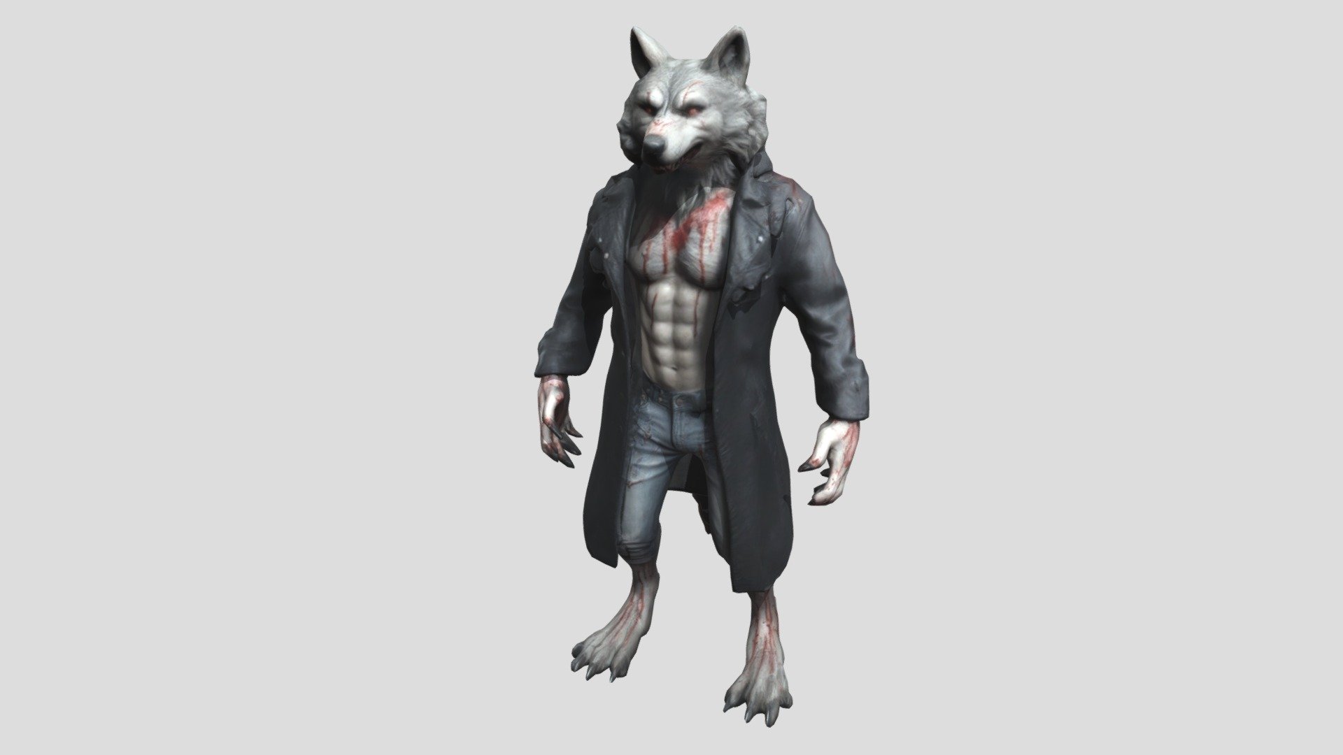 FREE Werewolf in jacket character - Download Free 3D model by Axinovium ...