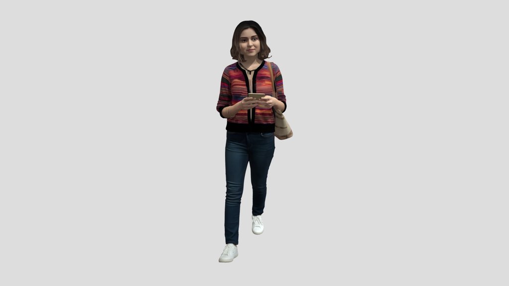 Casual Stride with a Woven Tote