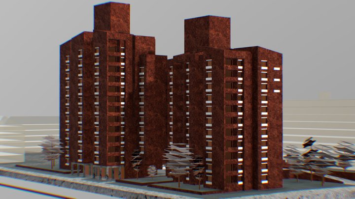 22th block, Antonovycha, Kyiv 3D Model