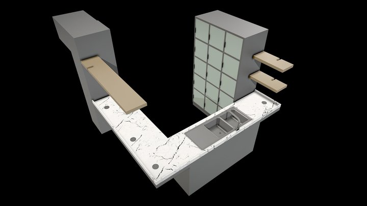 Renal Kitchen Joinery 3D Model