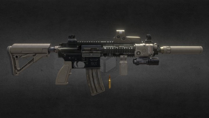 HK416 Full ReWorked 3D Model