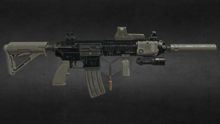 HK416 Full ReWorked 3D Model