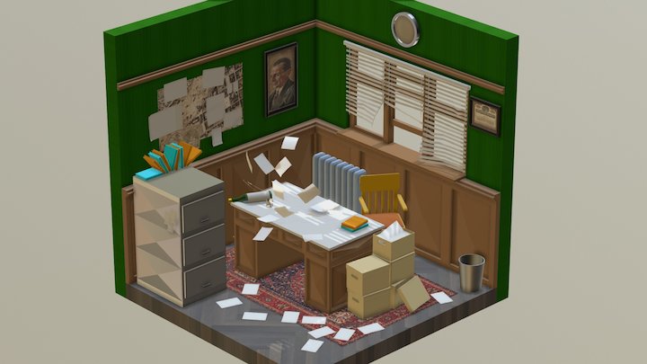 Minified Detective Room 3D Model