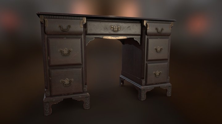 Antique Desk 3D Model