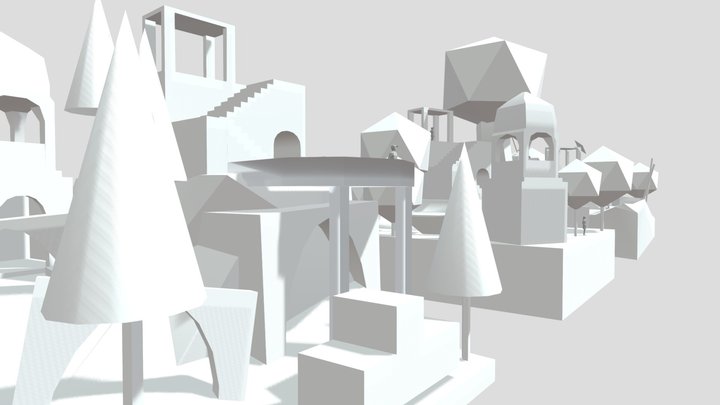 [DAE] Eco House - Diorama and house blockout 3D Model