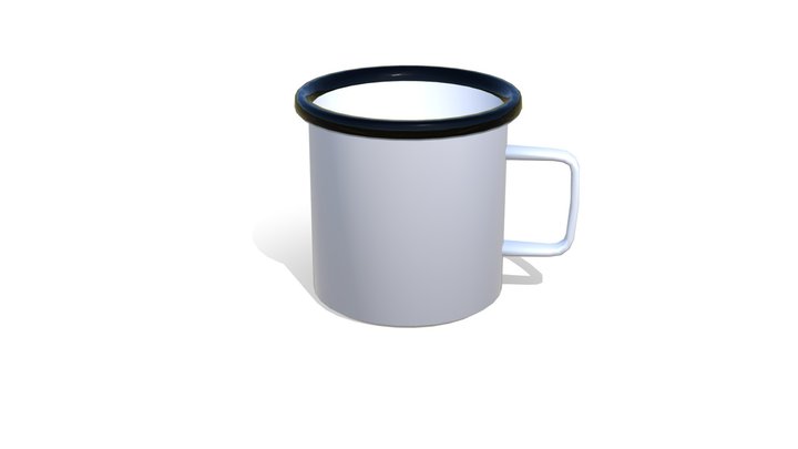 Enamel metal mug 3D Model
