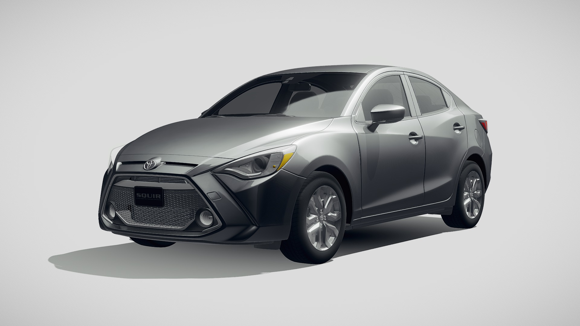 3D model Toyota Yaris sedan 2019 - This is a 3D model of the Toyota Yaris sedan 2019. The 3D model is about a silver car with a white background.