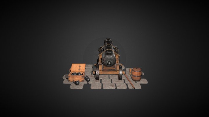 Medieval Cannon 3D Model