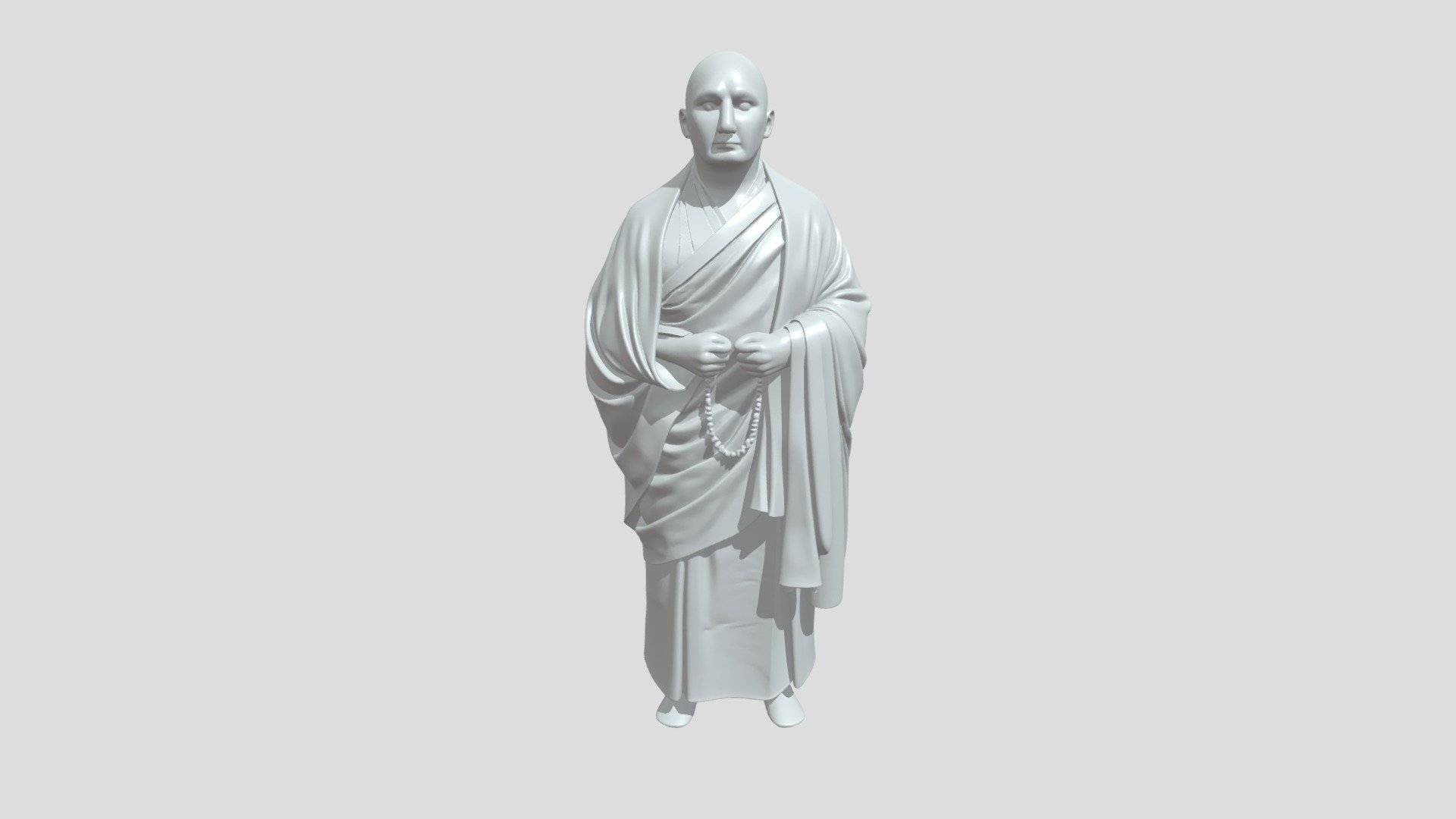 Monk in traditional robes standing - 3D model by govinddhangar931 ...
