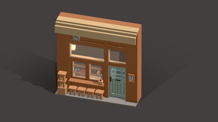 Cafe wall 3D Model