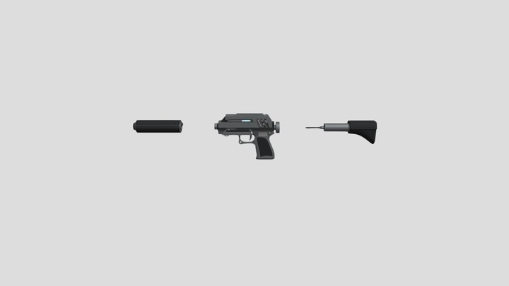 DC-17 Hand Blaster 3D Model
