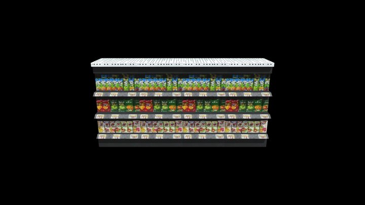psx supermarket shelf(modular removable items) 3D Model