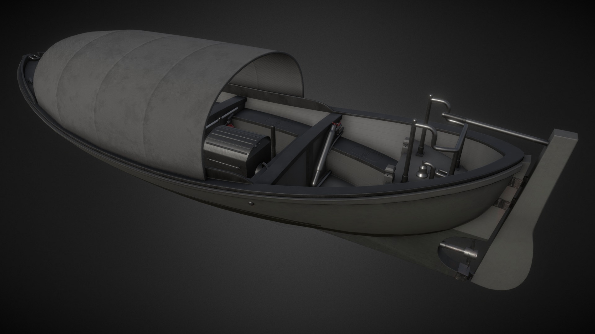 3D model 26ft. Whaleboat - This is a 3D model of the 26ft. Whaleboat. The 3D model is about a silver model of a car.