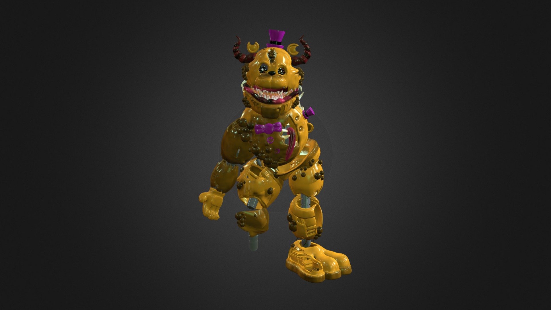 Игры фнаф 3д. Твистед ФРЕДБЕР. ФРЕДБЕР 3д модель. Fredbear 3d model. ФРЕДБЕР ФНАФ 3.