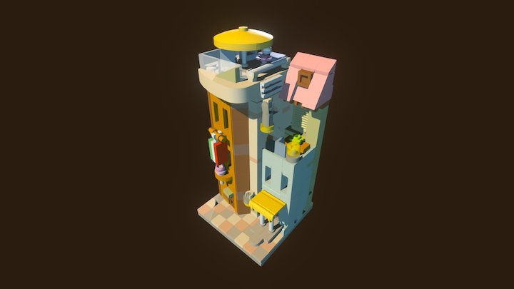 Ice Cream Salon & Pizzeria 3D Model