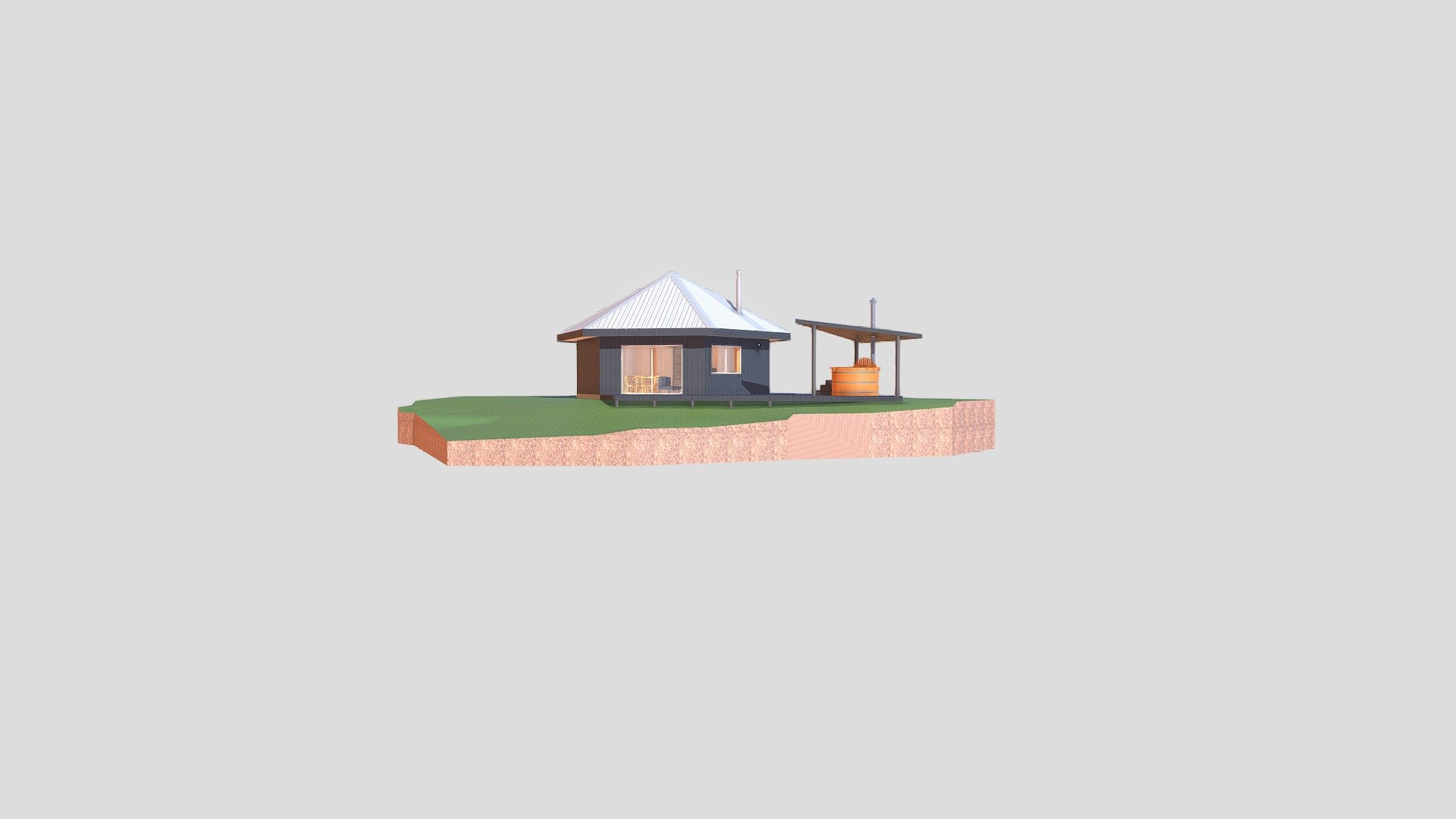 Refugio HEXA — Sketchfab embed 3D viewer