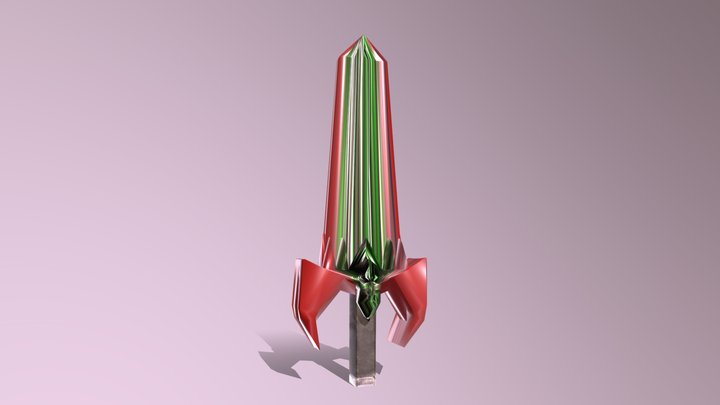 Game prop Sword Colored 3D Model