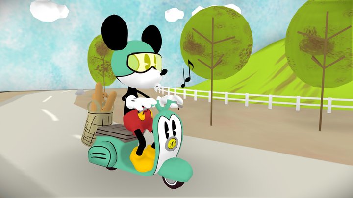 Mickey Mouse scooter ride 3D Model
