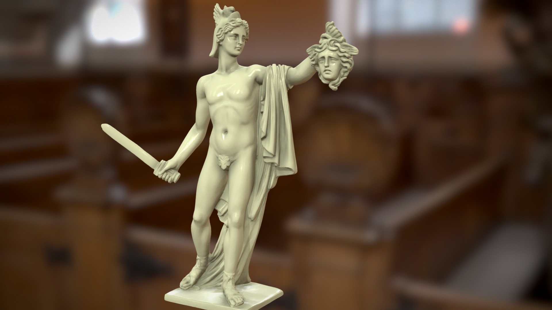 3D model Perseus with Medusa – 3D PRINT READY HQ - This is a 3D model of the Perseus with Medusa - 3D PRINT READY HQ. The 3D model is about a statue of a person holding a sword.