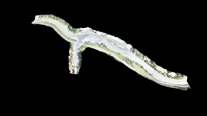 Mündung Carrerabach in Vorderrhein 3D Model