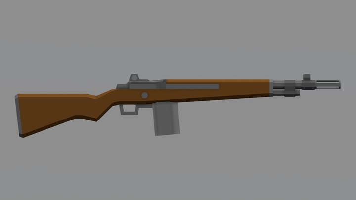 Low-Poly M14 Rifle 3D Model