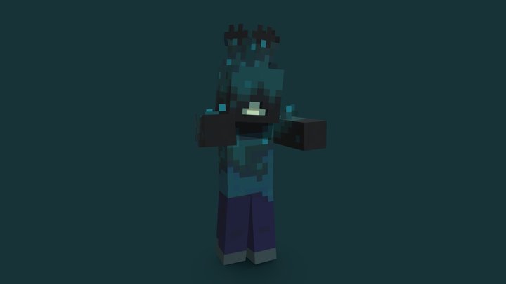 Sculked Zombie 3D Model