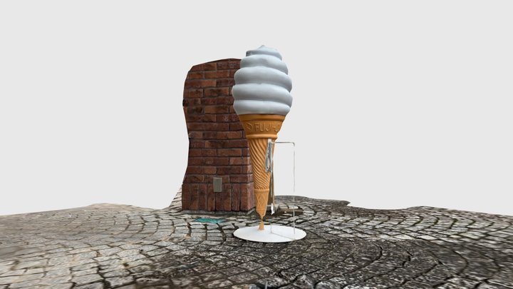 万博公園カフェ前　ソフトクリーム 3D Model