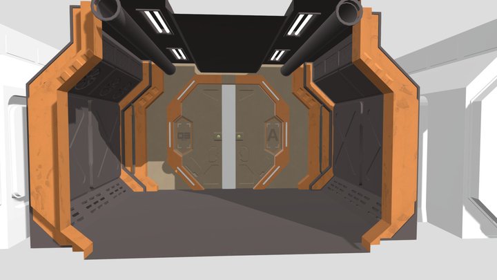 sectors of the corridor for the space station 3D Model