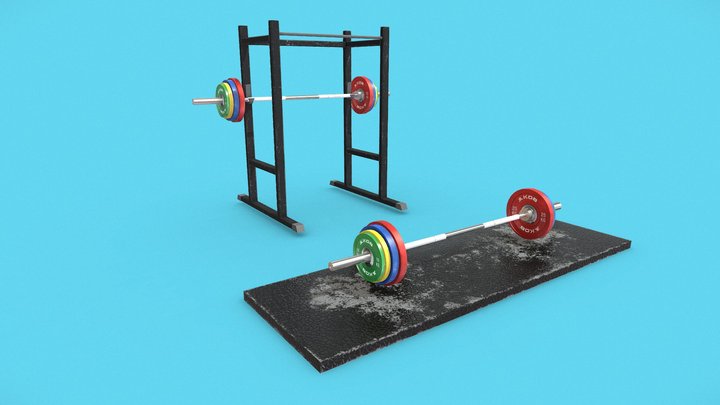 Gym Squats and Deadlif / PBR Optimized Model 3D Model