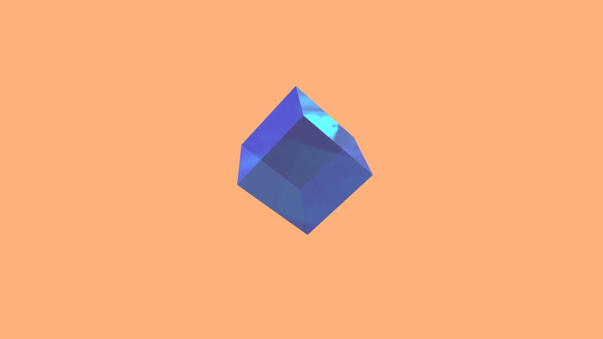 Glass Cube Blue