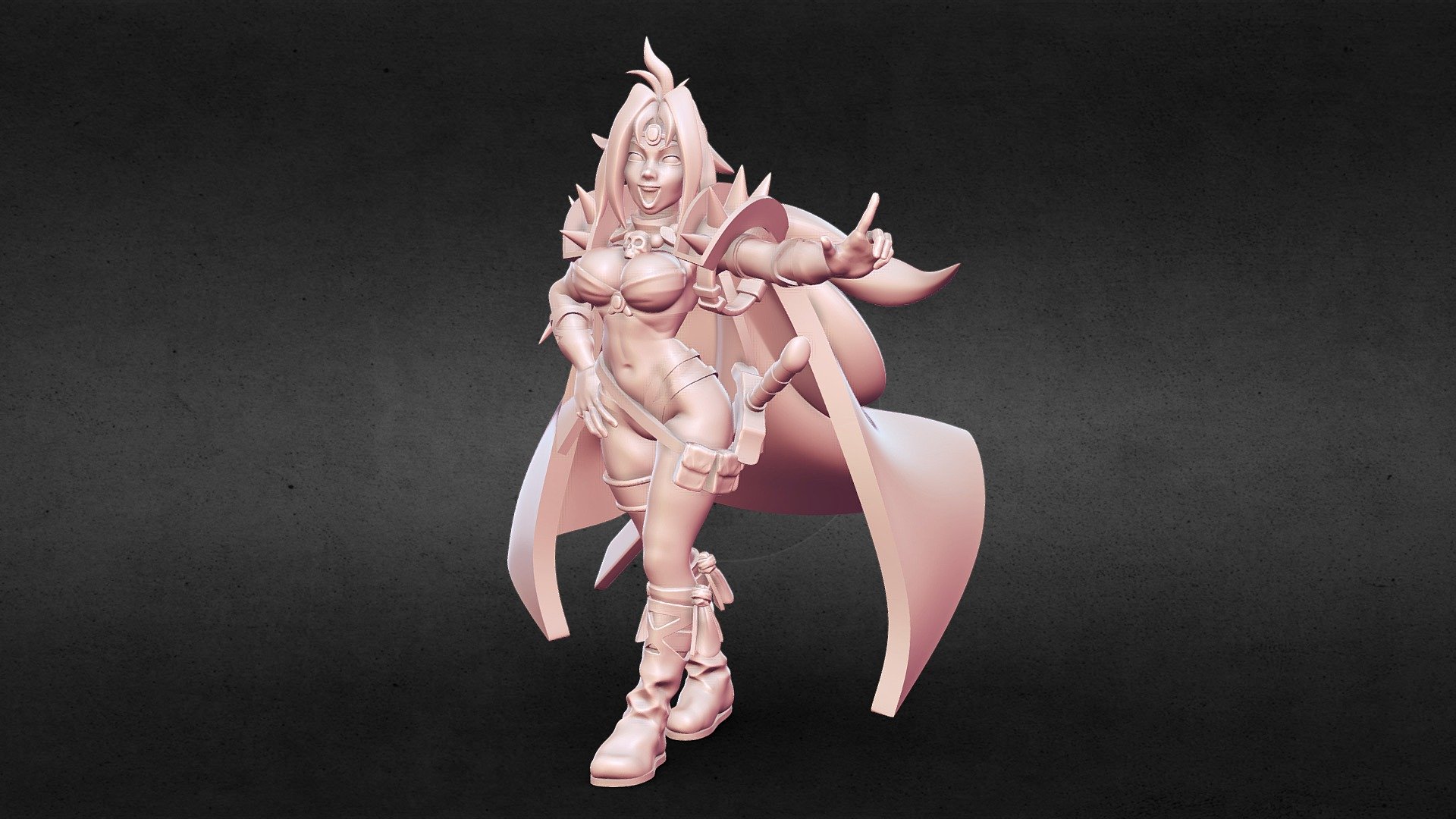 Naga the Serpent Slayers D&D 3D Print Miniature — Sketchfab embed 3D viewer