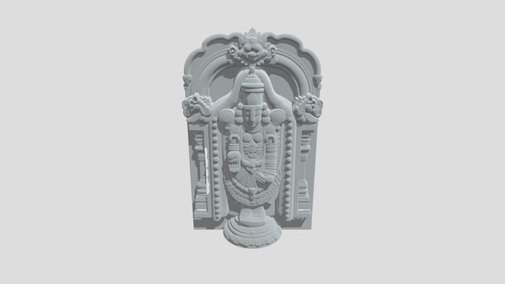 Ornate Hindu Deity Sculpture 3D Model
