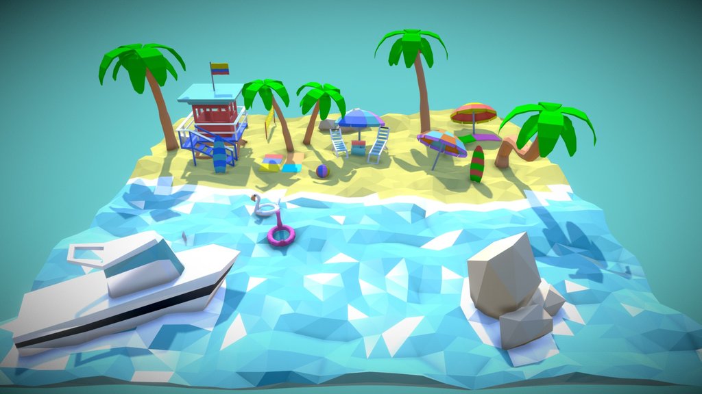Low Poly Beach Assets