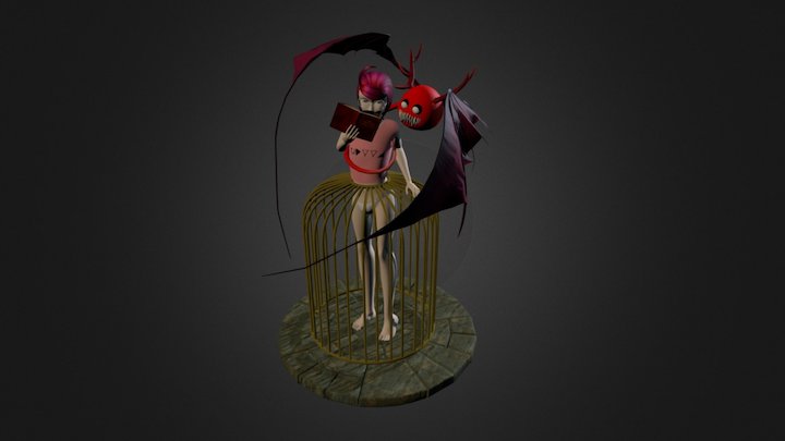 Girl & Demon 3D Model