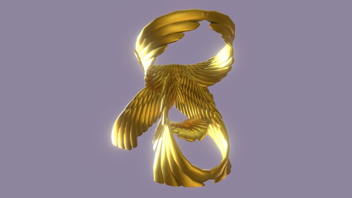 Winged Cherub Throne 3D Model