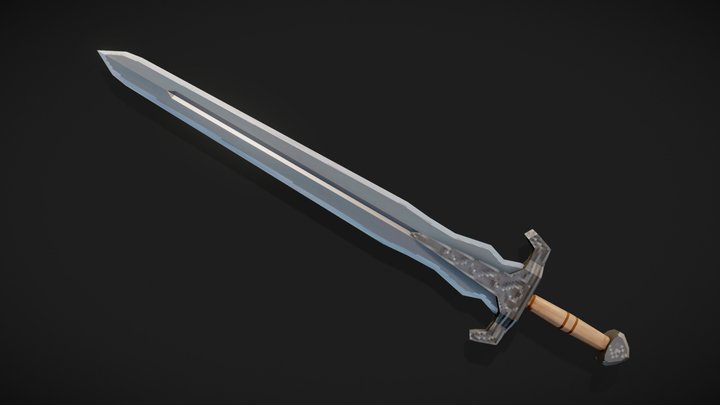 Lowpoly Nordic Sword 3D Model
